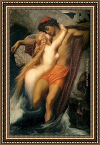 Frederick Framed Paintings - The Fisherman and the Syren by Lord Frederick Leighton