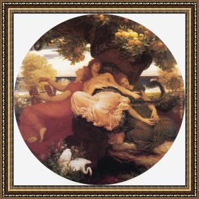 Leighton Framed Paintings - The Garden of the Hesperides by Lord Frederick Leighton