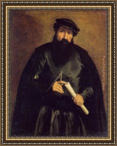 Lorenzo Framed Paintings - Lotto Architect by Lorenzo Lotto