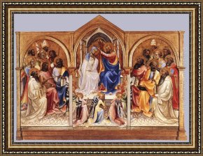 Virgin And Child with Saints Framed Paintings - Coronation of the Virgin and Adoring Saints by Lorenzo Monaco