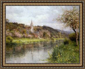 View of The Seine Framed Paintings - Along the Seine by Louis Aston Knight