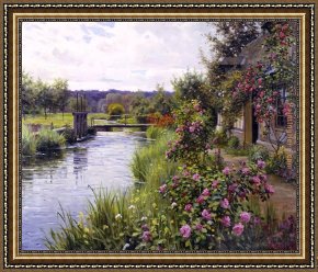Mercado De Flores (the Flower Vendor) Framed Paintings - flowers in bloom by Louis Aston Knight