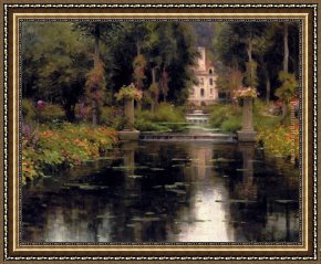 A View of The Forum Framed Paintings - View Of A Chateaux by Louis Aston Knight