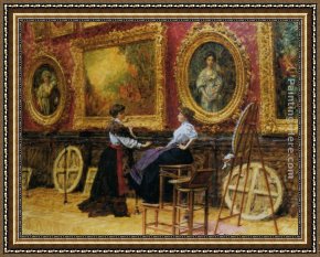 Louvre Framed Paintings - Musee du Louvre by Louis Beroud