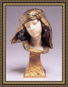 Jeune Bergere Debout Framed Paintings - Le Jeune Fille de Bou-Saada by Louis-Ernest Barrias