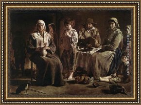 Nain Framed Paintings - Peasant Family by Louis Le Nain