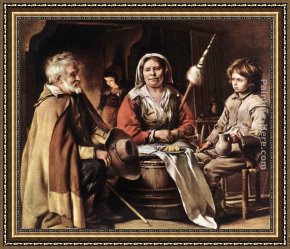 Nain Framed Paintings - Peasant Interior by Louis Le Nain