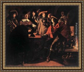 Nain Framed Paintings - Smokers in an Interior by Louis Le Nain
