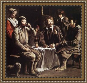 Nain Framed Paintings - The Peasant Meal by Louis Le Nain