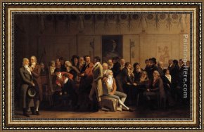 Meeting Framed Paintings - Meeting of Artists in Isabey's Studio by Louis-Leopold Boilly