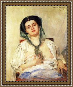 Donna Framed Paintings - Donna Gravida by Lovis Corinth