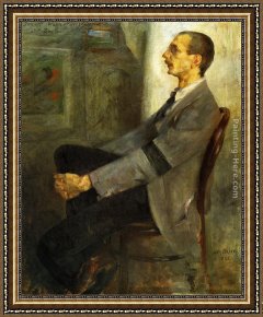 Portrait of The Painter Anton Peschka Framed Paintings - Portrait of the Painter Walter Leistilow by Lovis Corinth