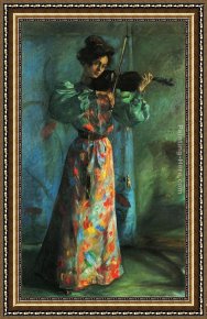 The Violinist Framed Paintings - The Violinist by Lovis Corinth
