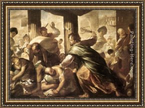 Presentation of Christ in The Temple Framed Paintings - Christ Cleansing the Temple by Luca Giordano