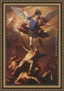 The Angel And Tobias with The Fish Framed Paintings - The Fall of the Rebel Angels by Luca Giordano