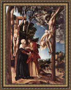 Crucifixion Framed Paintings - Crucifixion by Lucas Cranach the Elder
