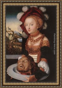 Elders Framed Paintings - Salome by Lucas Cranach the Elder