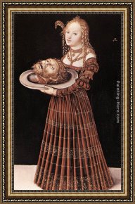 Elders Framed Paintings - Salome with the Head of St John the Baptist by Lucas Cranach the Elder