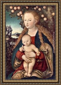 Virgin And Child Framed Paintings - Virgin and Child by Lucas Cranach the Elder