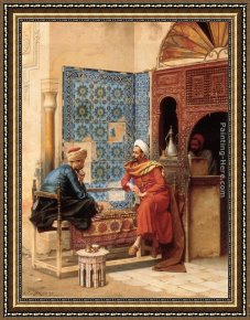 Ludwig Knaus Framed Paintings - The Chess Game by Ludwig Deutsch