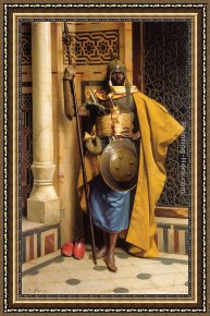 The Guard Room Framed Paintings - The Palace Guard by Ludwig Deutsch