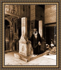 Ludwig Knaus Framed Paintings - The Prayer at the Tomb by Ludwig Deutsch