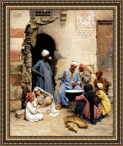 Ludwig Knaus Framed Paintings - The sahleb vendor, Cairo by Ludwig Deutsch
