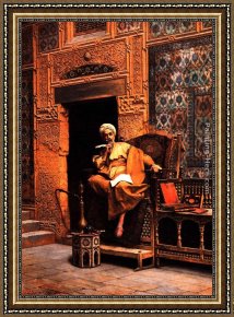 Ludwig Knaus Framed Paintings - The Scribe by Ludwig Deutsch