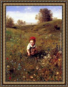 Spring Time Framed Paintings - Spring Time by Ludwig Knaus