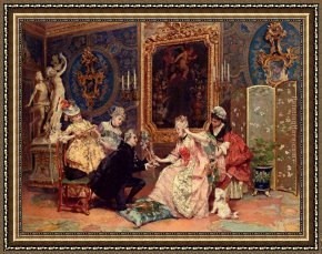 Luis Framed Paintings - Dressing For The Ball by Luis Alvarez Catala