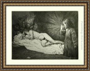 Luis Framed Paintings - The Night by Luis Jose Estremadoyro