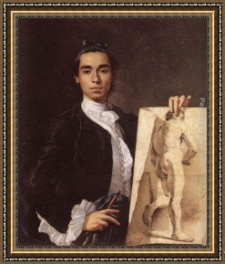 Luis Framed Paintings - Portrait of the Artist by Luis Melendez