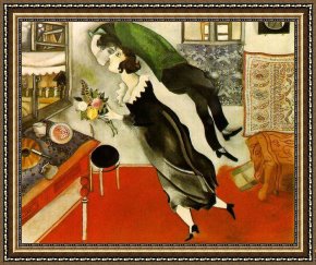 Chagall Framed Paintings - Birthday by Marc Chagall