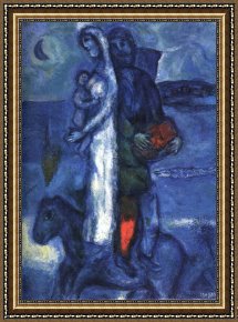 Chagall Framed Paintings - Fisherman's Family by Marc Chagall