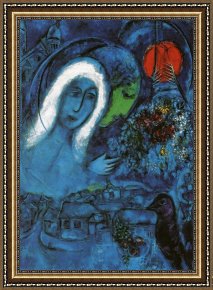 Chagall Framed Paintings - Le Champ de Mars by Marc Chagall