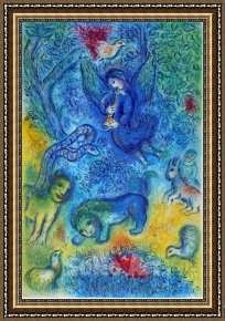 Fish Magic Framed Paintings - Magic Flute by Marc Chagall