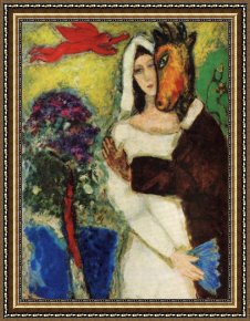 Chagall Framed Paintings - Midsummer Night's Dream by Marc Chagall