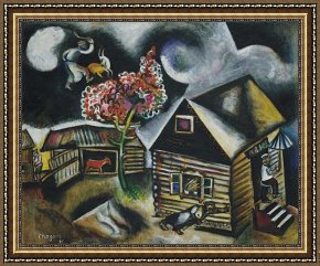 Chagall Framed Paintings - Rain by Marc Chagall
