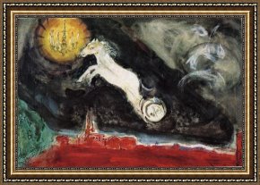 Chagall Framed Paintings - Scene design for the Finale of the Ballet Aleko by Marc Chagall