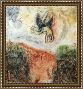 Chagall Framed Paintings - The Fall of Icarus by Marc Chagall
