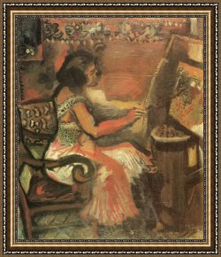 Chagall Framed Paintings - The Model by Marc Chagall