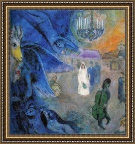 Chagall Framed Paintings - The Wedding Candles by Marc Chagall