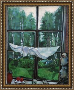Chagall Framed Paintings - Window in the Country by Marc Chagall
