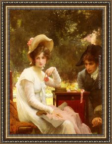 Stone Framed Paintings - In Love by Marcus Stone