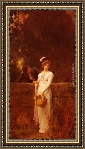 Stone Framed Paintings - Two Lovers by Marcus Stone