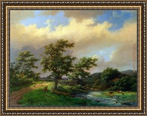 Storm Framed Paintings - The Approaching Storm by Marianus Adrianus Koekkoek