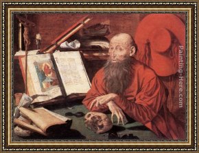 St Jerome Framed Paintings - St Jerome by Marinus van Reymerswaele