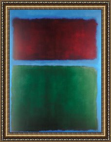 Heaven And Earth I Framed Paintings - Earth and green 1955 by Mark Rothko