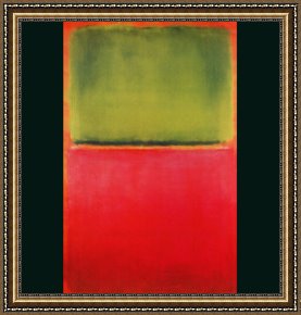 Oranges Framed Paintings - Green Red on Orange by Mark Rothko