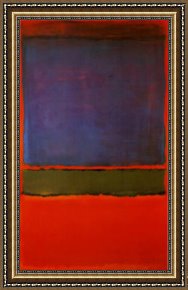 The Bunch of Violets Framed Paintings - No 6 Violet Green and Red by Mark Rothko